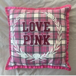 Pillow Pink Plaid Crest Victoria Secret Rare